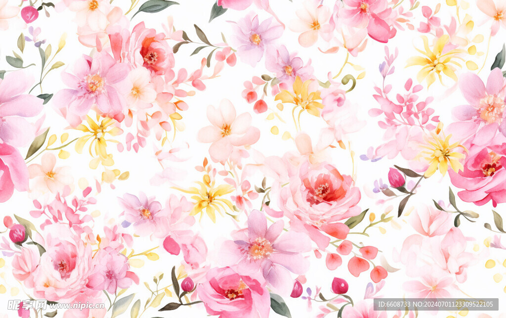 花朵鲜花水彩画