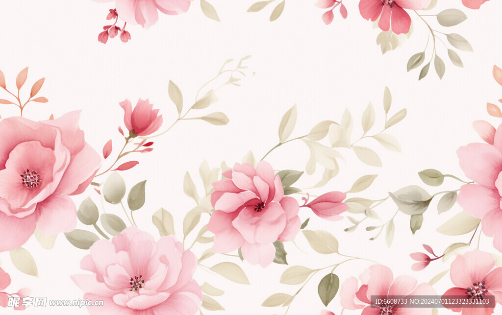 花朵鲜花水彩画