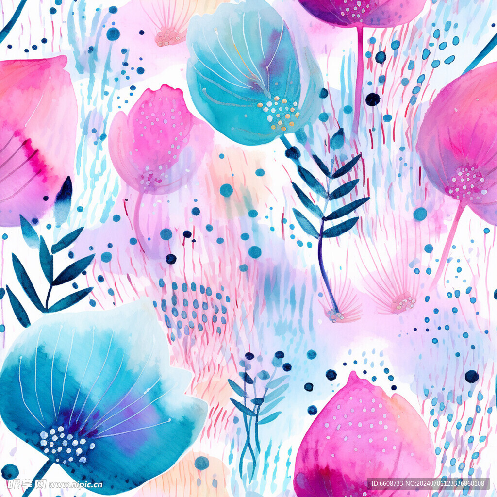 花朵鲜花水彩画