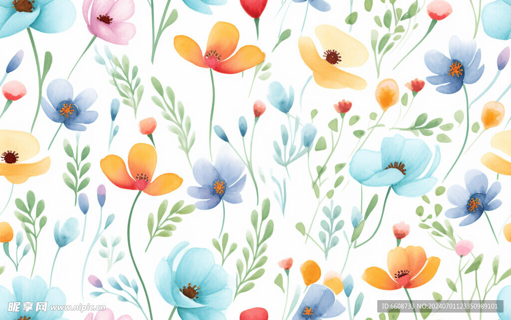 花朵鲜花水彩画