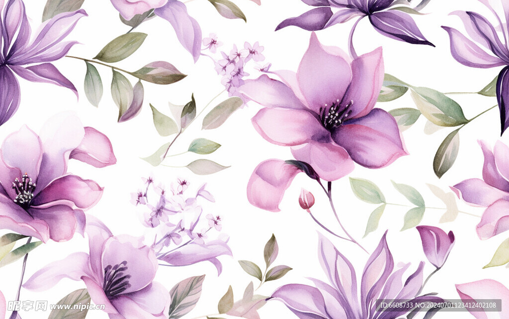 花朵鲜花水彩画