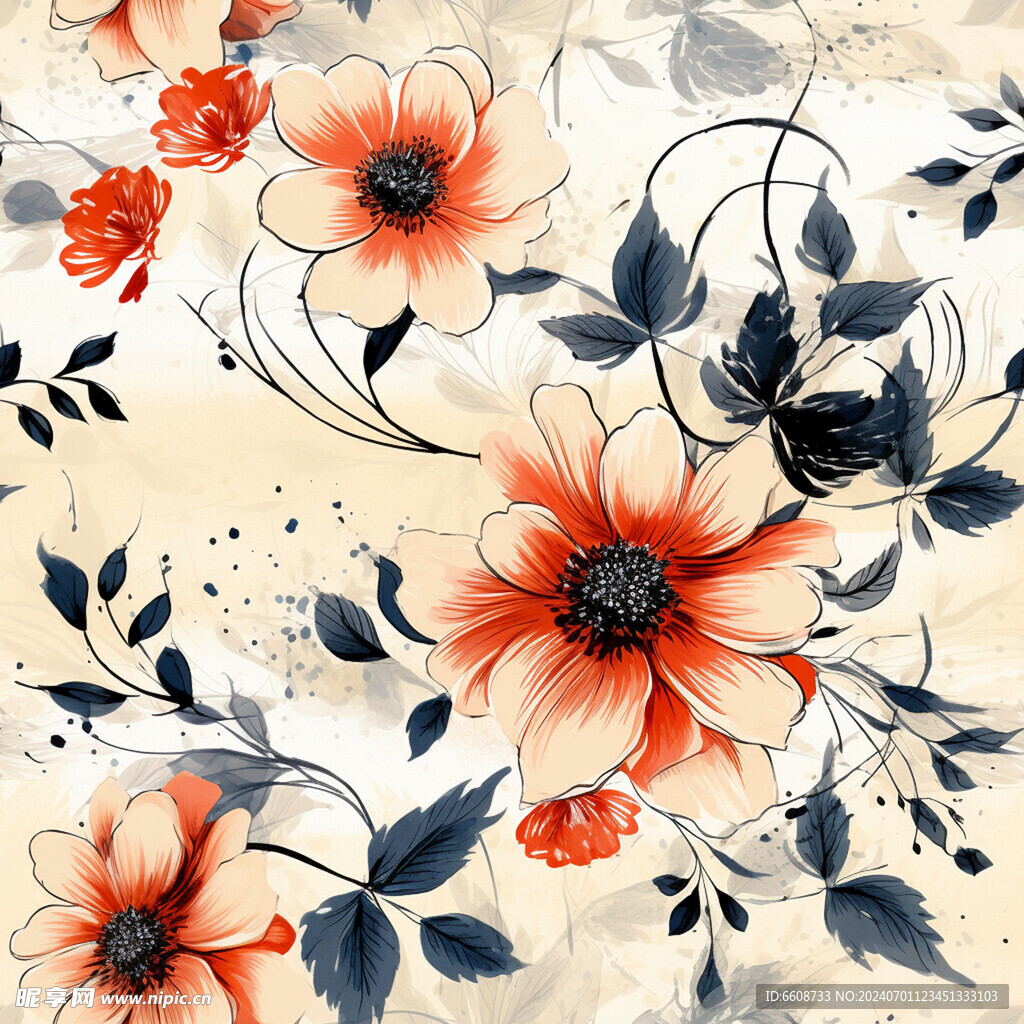 花朵鲜花水彩画