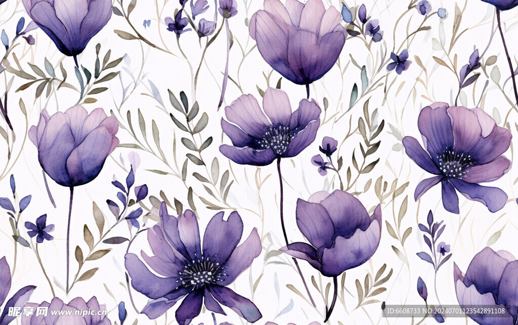 花朵鲜花水彩画