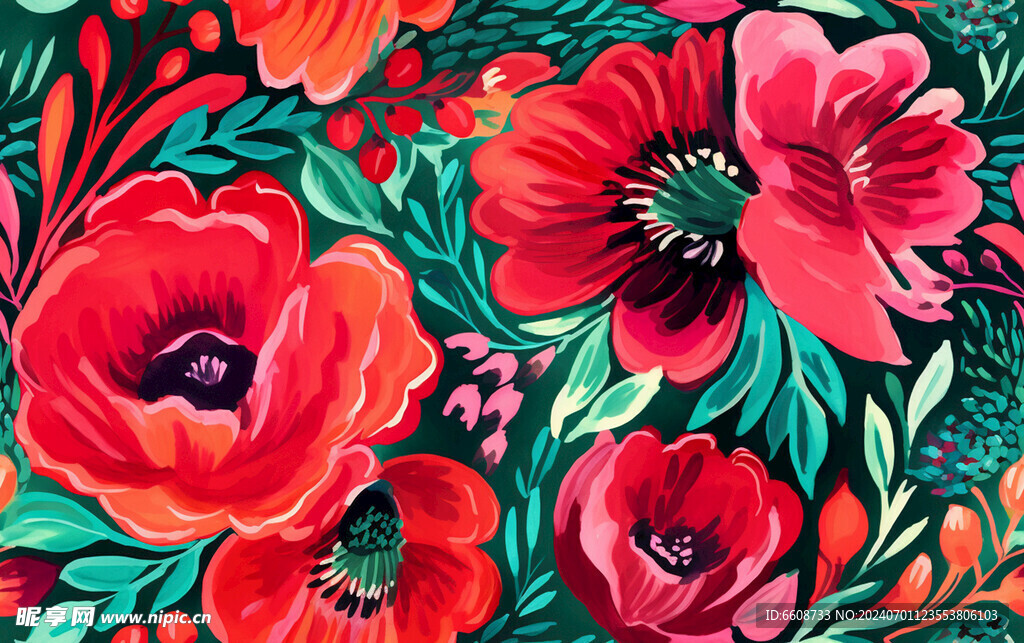 花朵鲜花水彩画