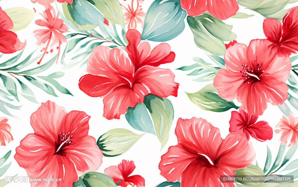 花朵鲜花水彩画