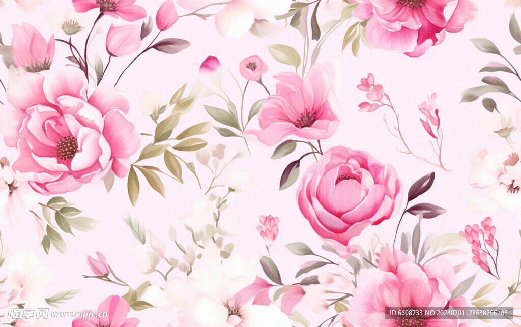 花朵鲜花水彩画