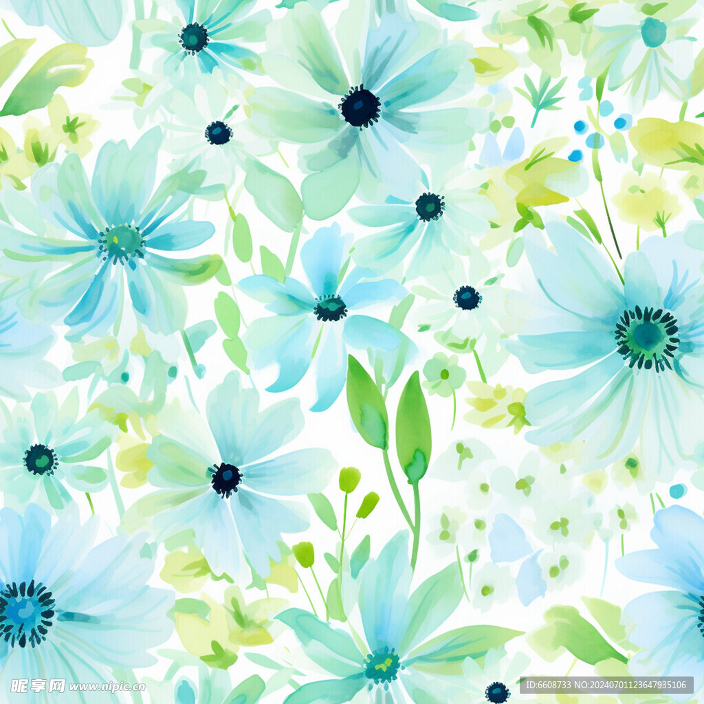 花朵鲜花水彩画