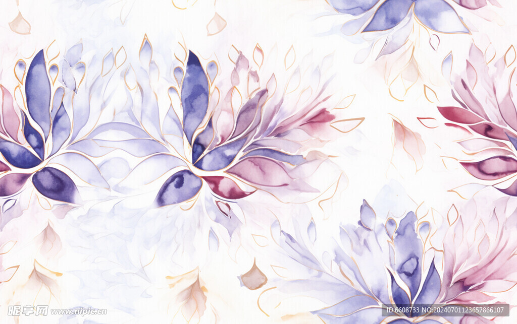 花朵鲜花水彩画