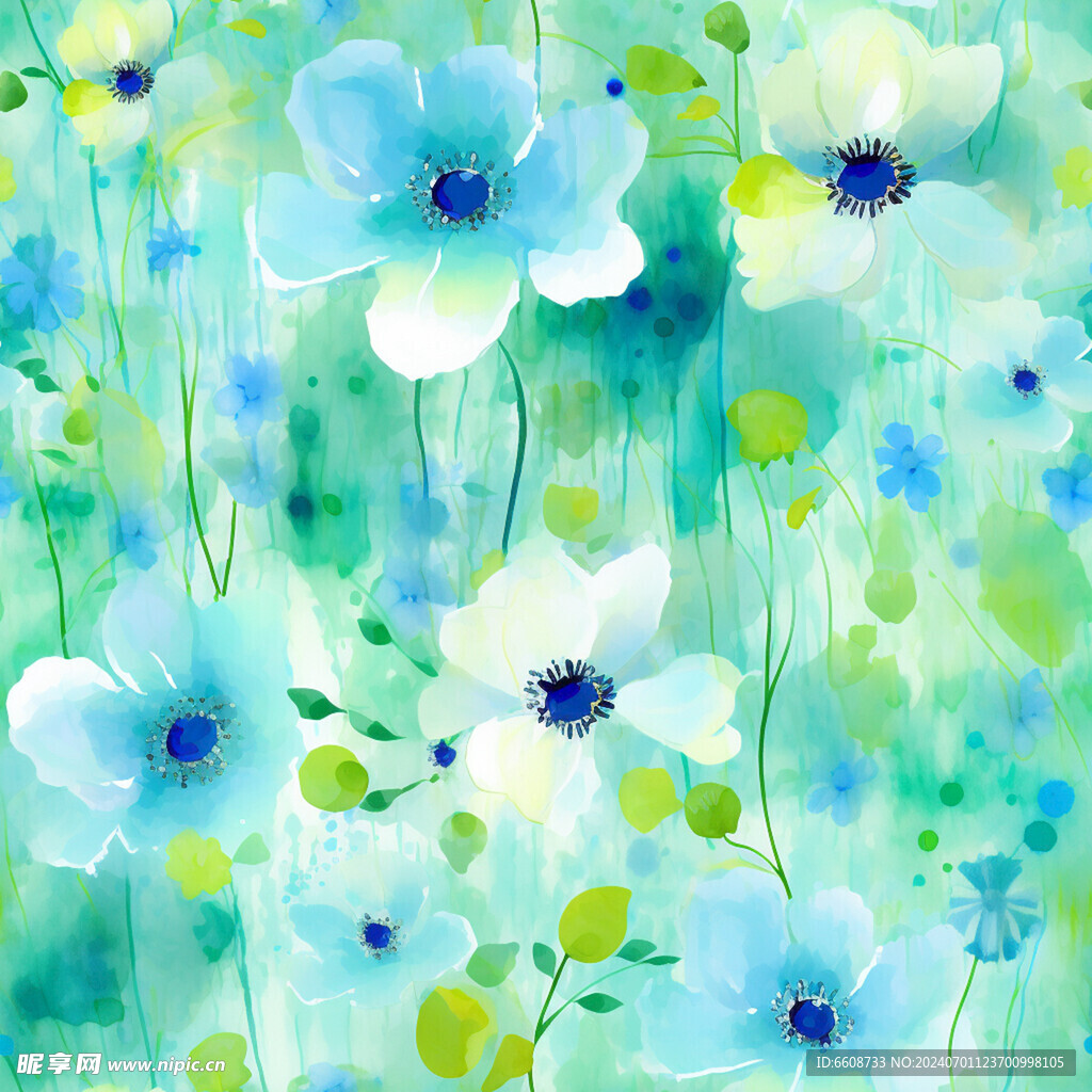 花朵鲜花水彩画