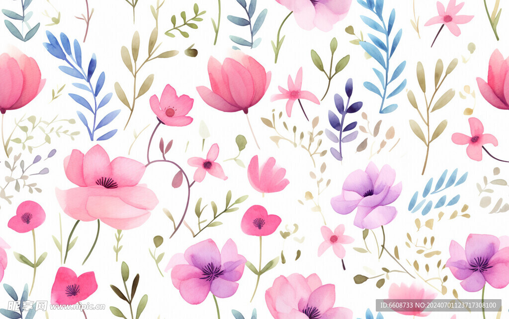 花朵鲜花水彩画