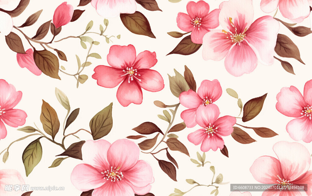 花朵鲜花水彩画