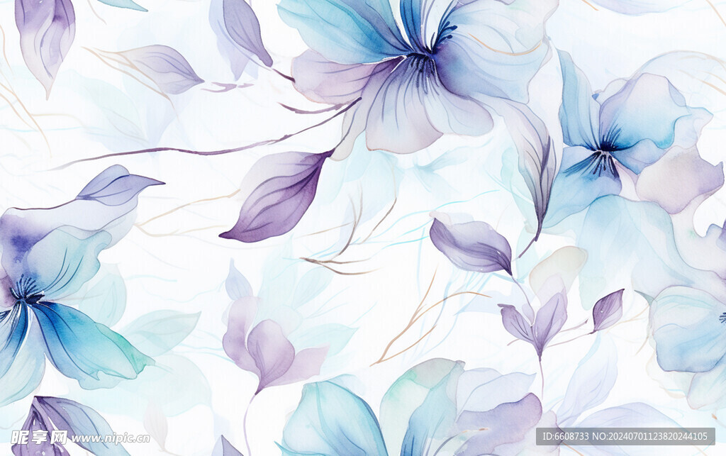 花朵鲜花水彩画