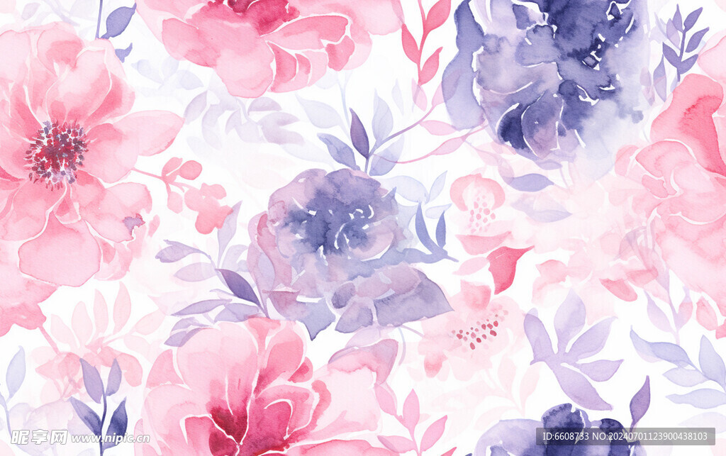 花朵鲜花水彩画