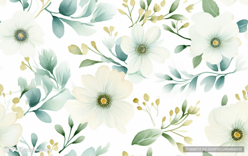 花朵鲜花水彩画