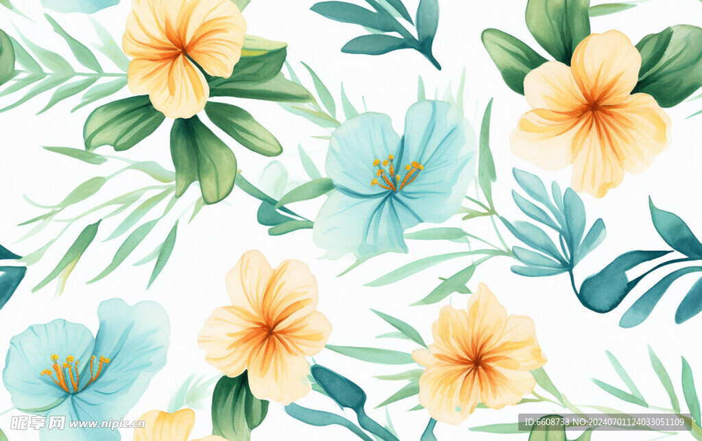 花朵鲜花水彩画
