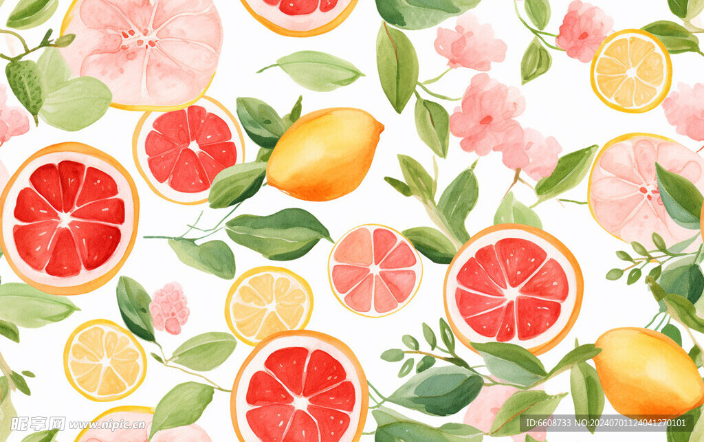 水果水彩画水墨画