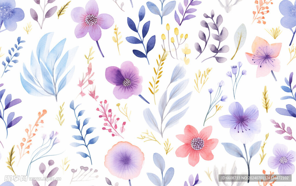 花朵鲜花水彩画