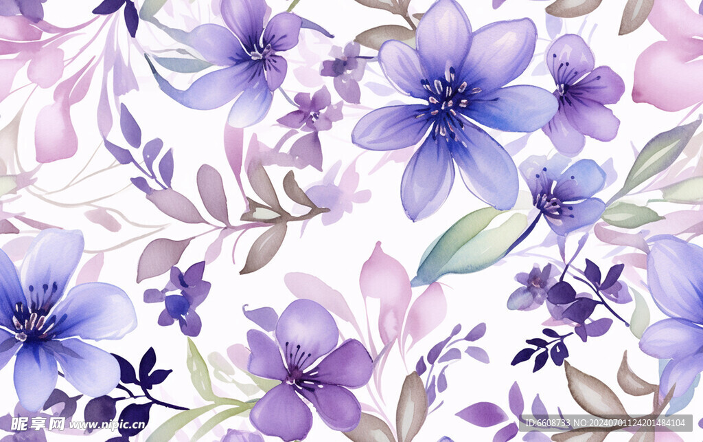 花朵鲜花水彩画