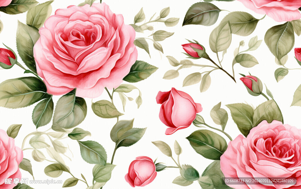 花朵鲜花水彩画