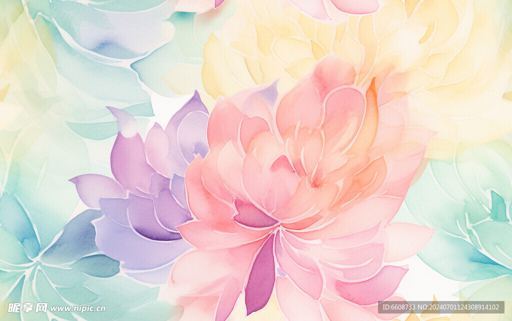 花朵鲜花水彩画