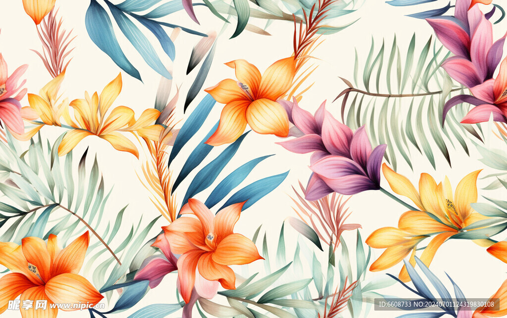 花朵鲜花水彩画