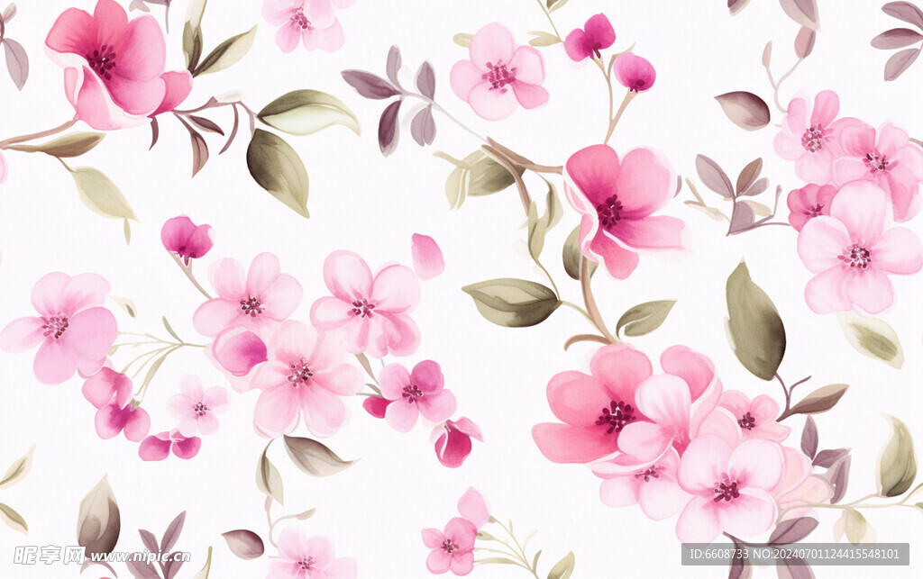 花朵鲜花水彩画