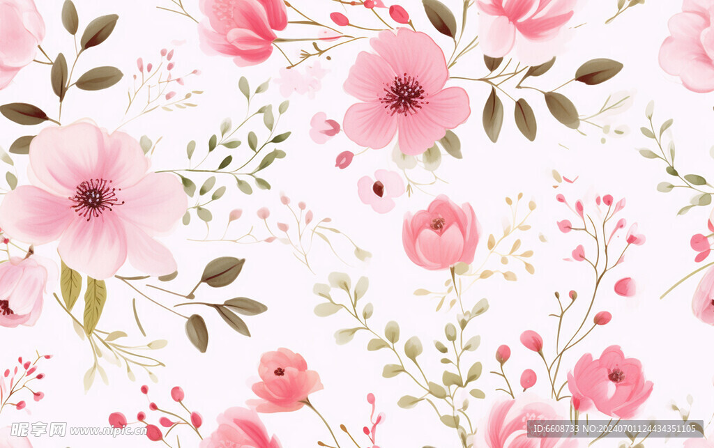 花朵鲜花水彩画