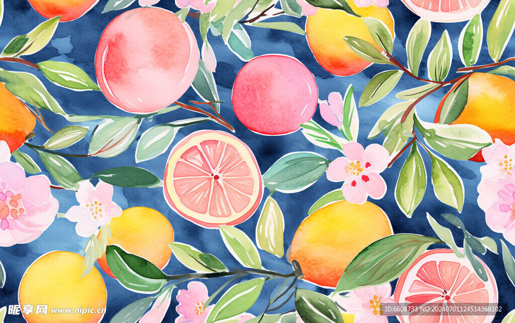 水果水彩画水墨画