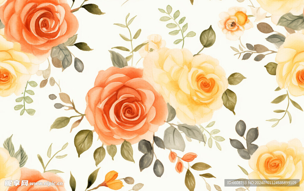 花朵鲜花水彩画
