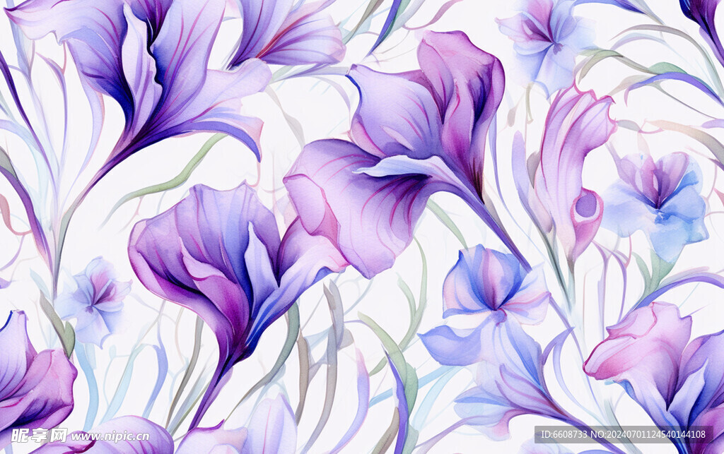 花朵鲜花水彩画