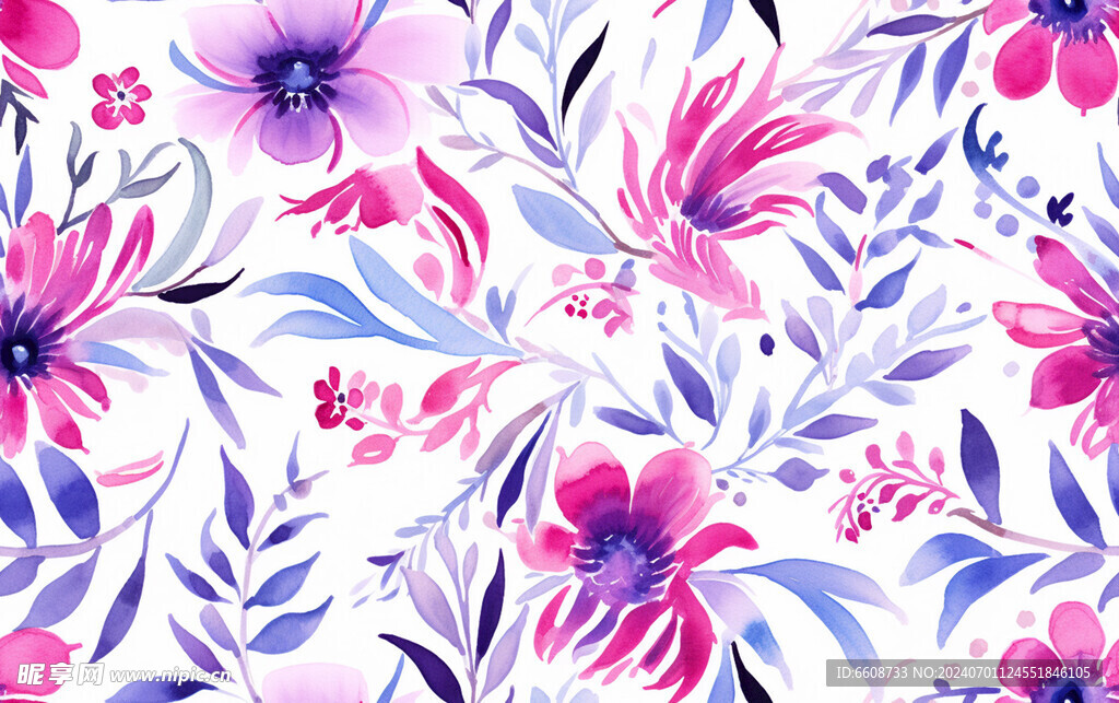 花朵鲜花水彩画