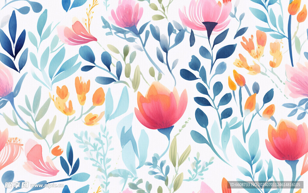 花朵鲜花水彩画
