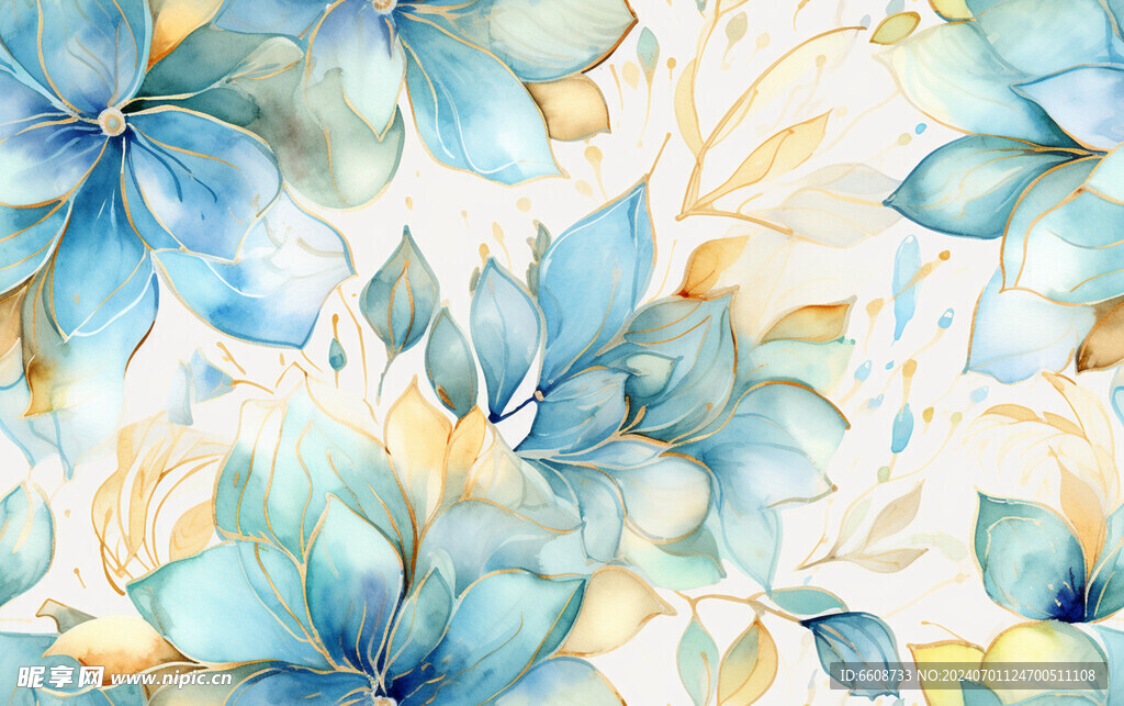 花朵鲜花水彩画