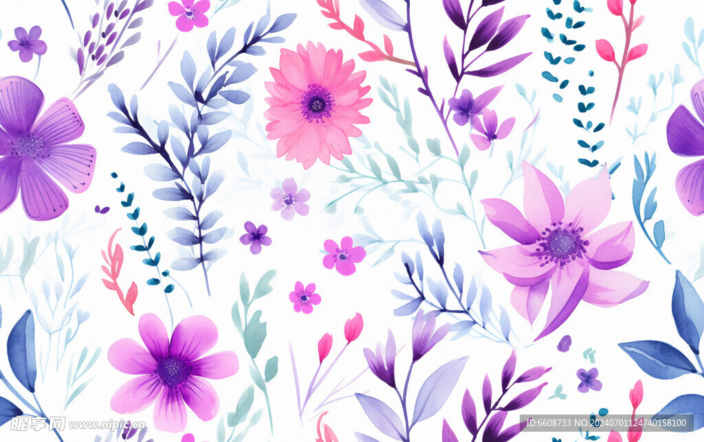 花朵鲜花水彩画