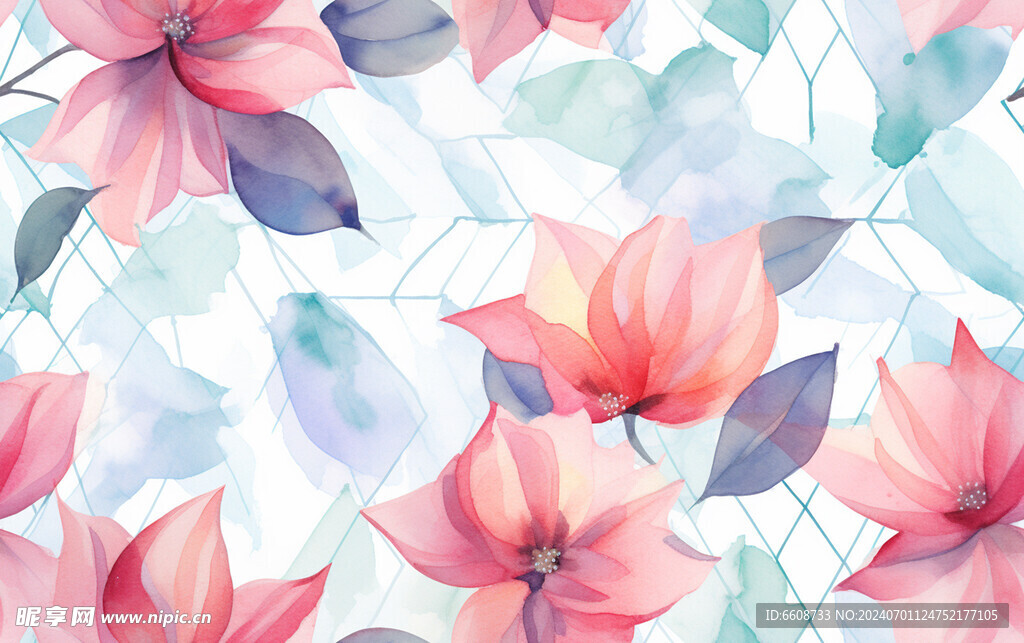 花朵鲜花水彩画