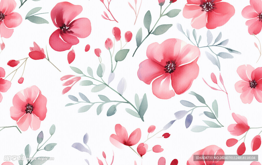 花朵鲜花水彩画