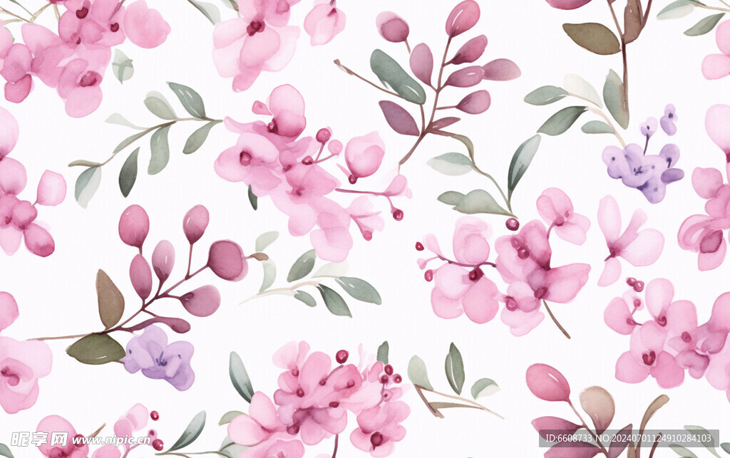 花朵鲜花水彩画