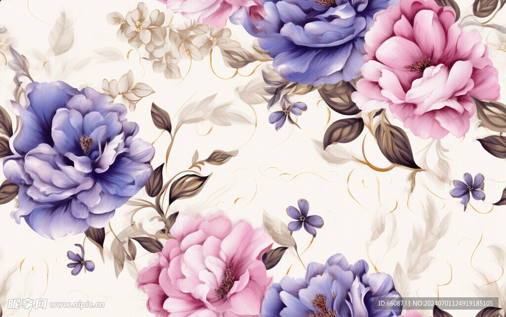 花朵鲜花水彩画