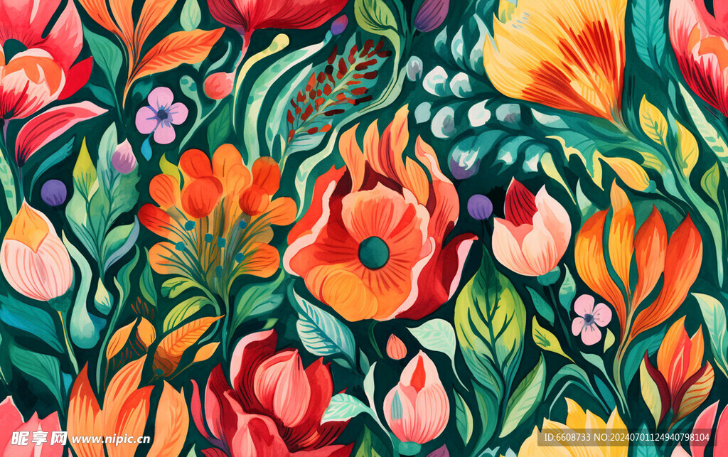 花朵鲜花水彩画