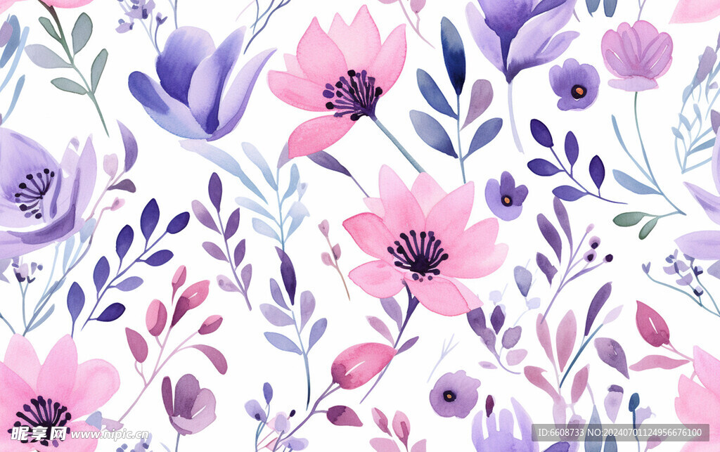 花朵鲜花水彩画
