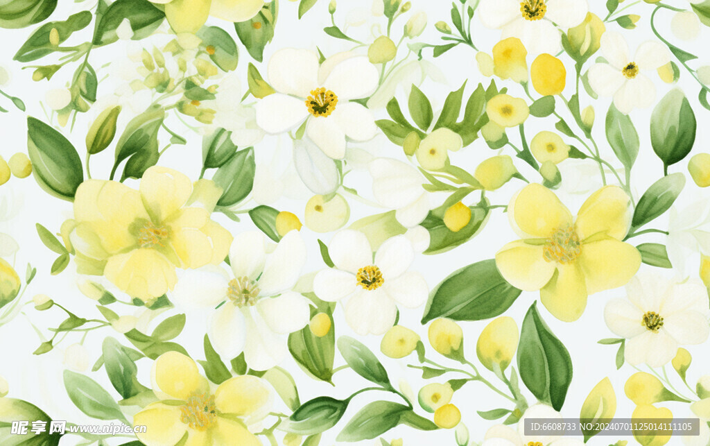花朵鲜花水彩画