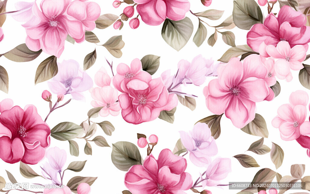 花朵鲜花水彩画