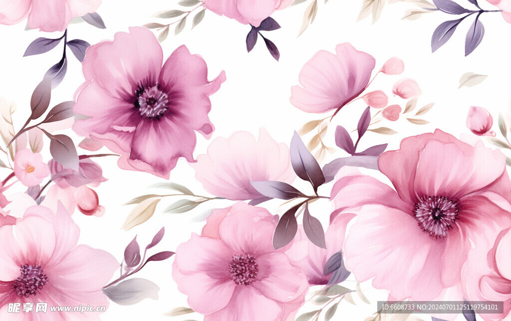 花朵鲜花水彩画