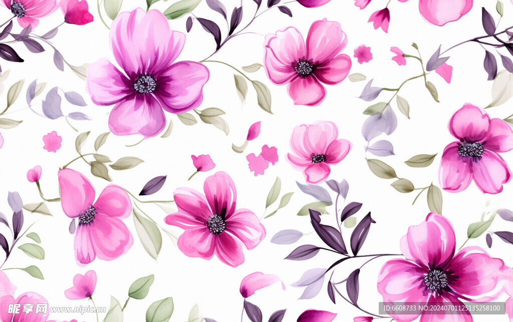 花朵鲜花水彩画