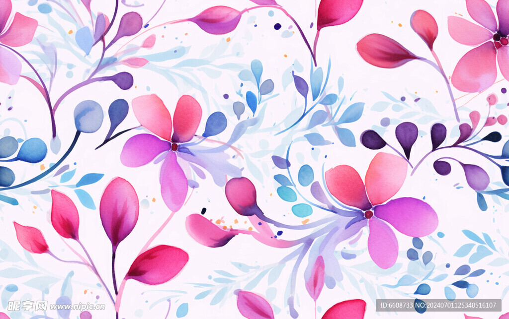 花朵鲜花水彩画