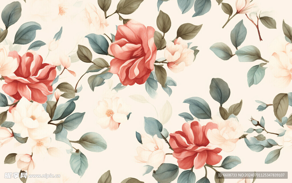 花朵鲜花水彩画