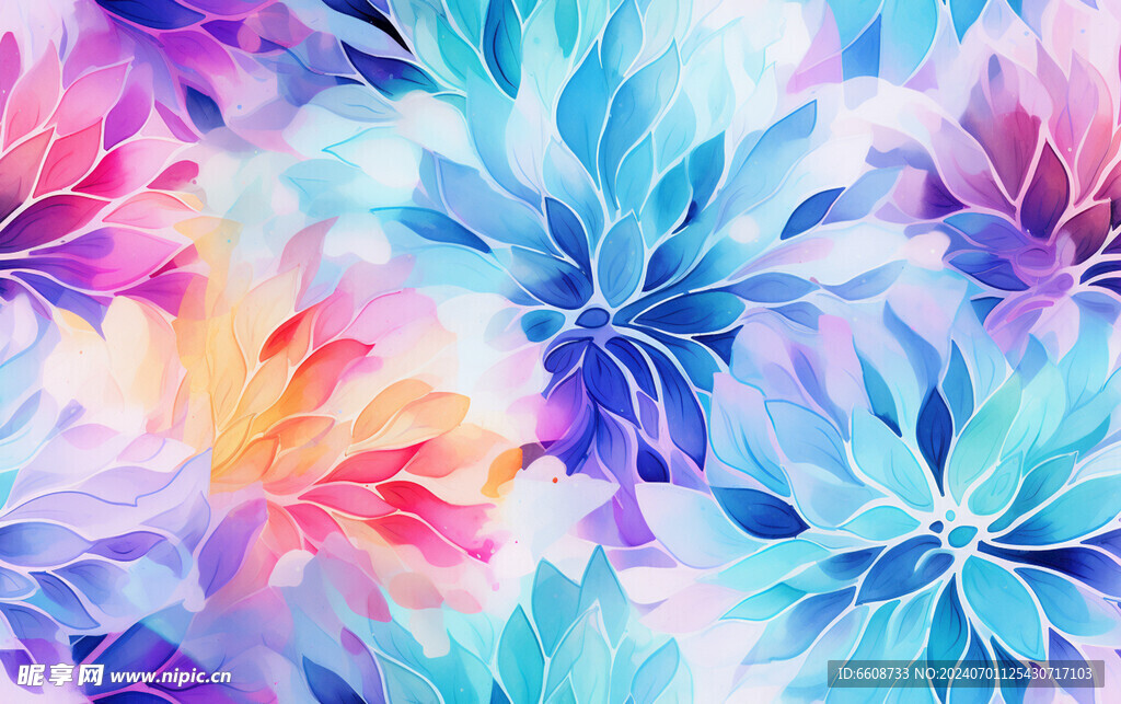 花朵鲜花水彩画