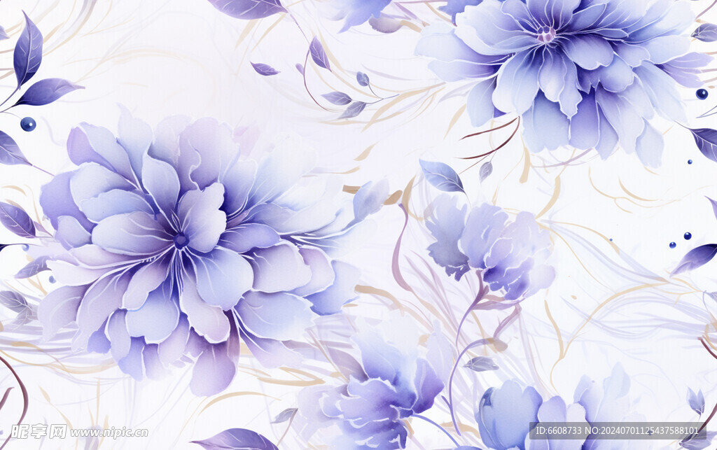 花朵鲜花水彩画