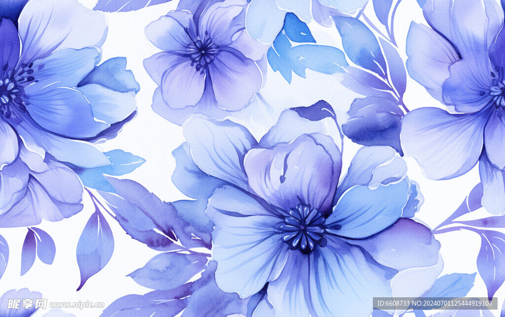 花朵鲜花水彩画