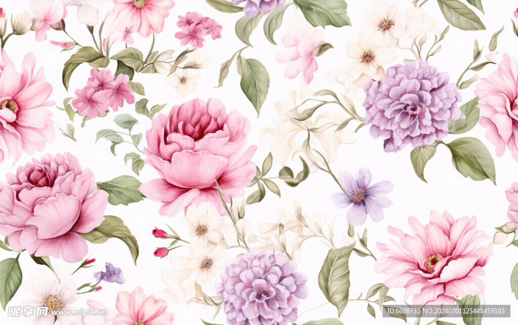 花朵鲜花水彩画